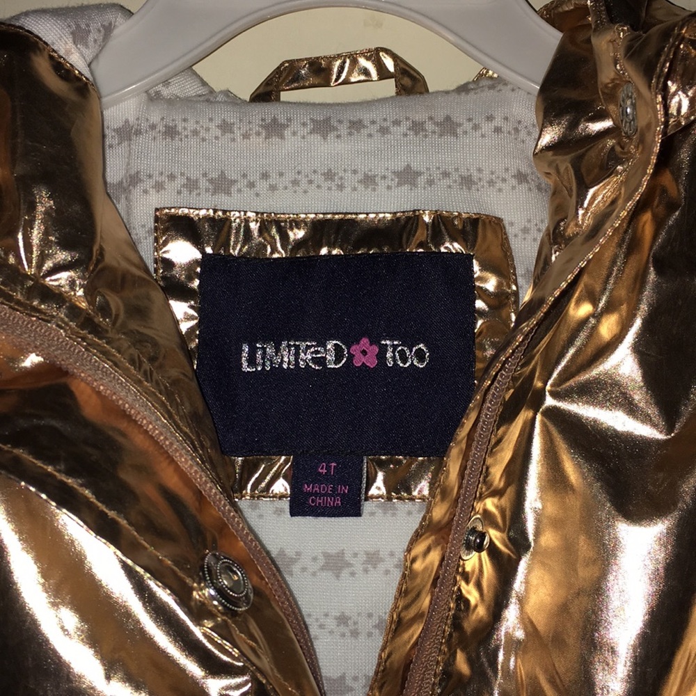 💖NWT Limited Too Rose Gold Metallic Raincoat - Picture 4 of 11